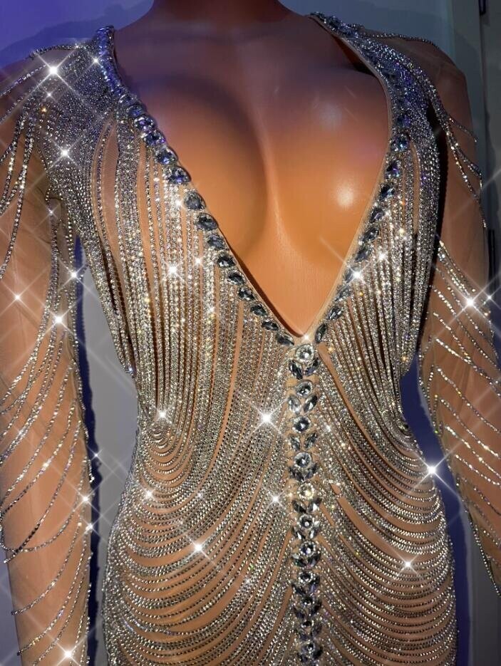Swarovski Crystal Rhinestone Bling Dress: Morgan