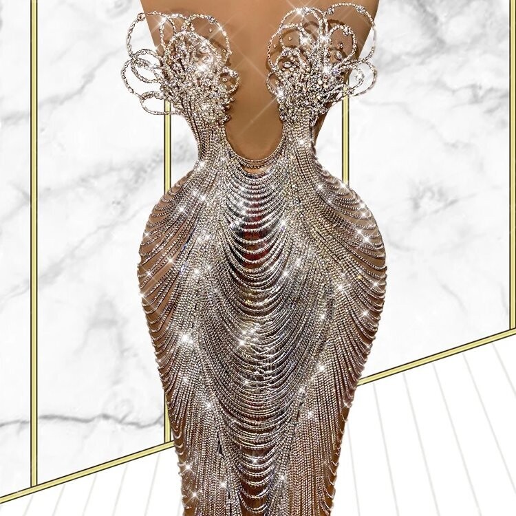 Swarovski Crystal Rhinestone Bling Gown