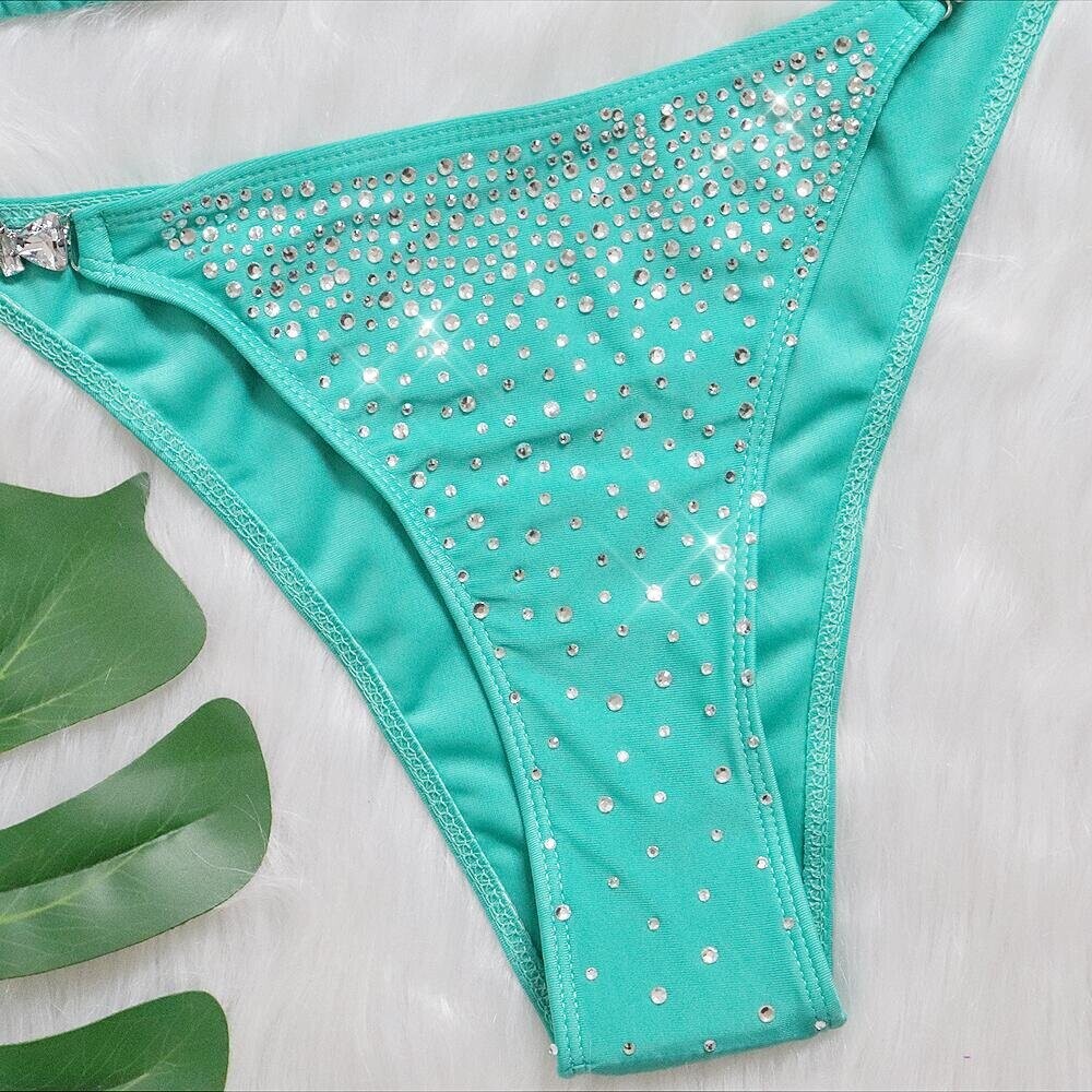 Swarovski Crystal Rhinestone Bling Bikini Swimsuit