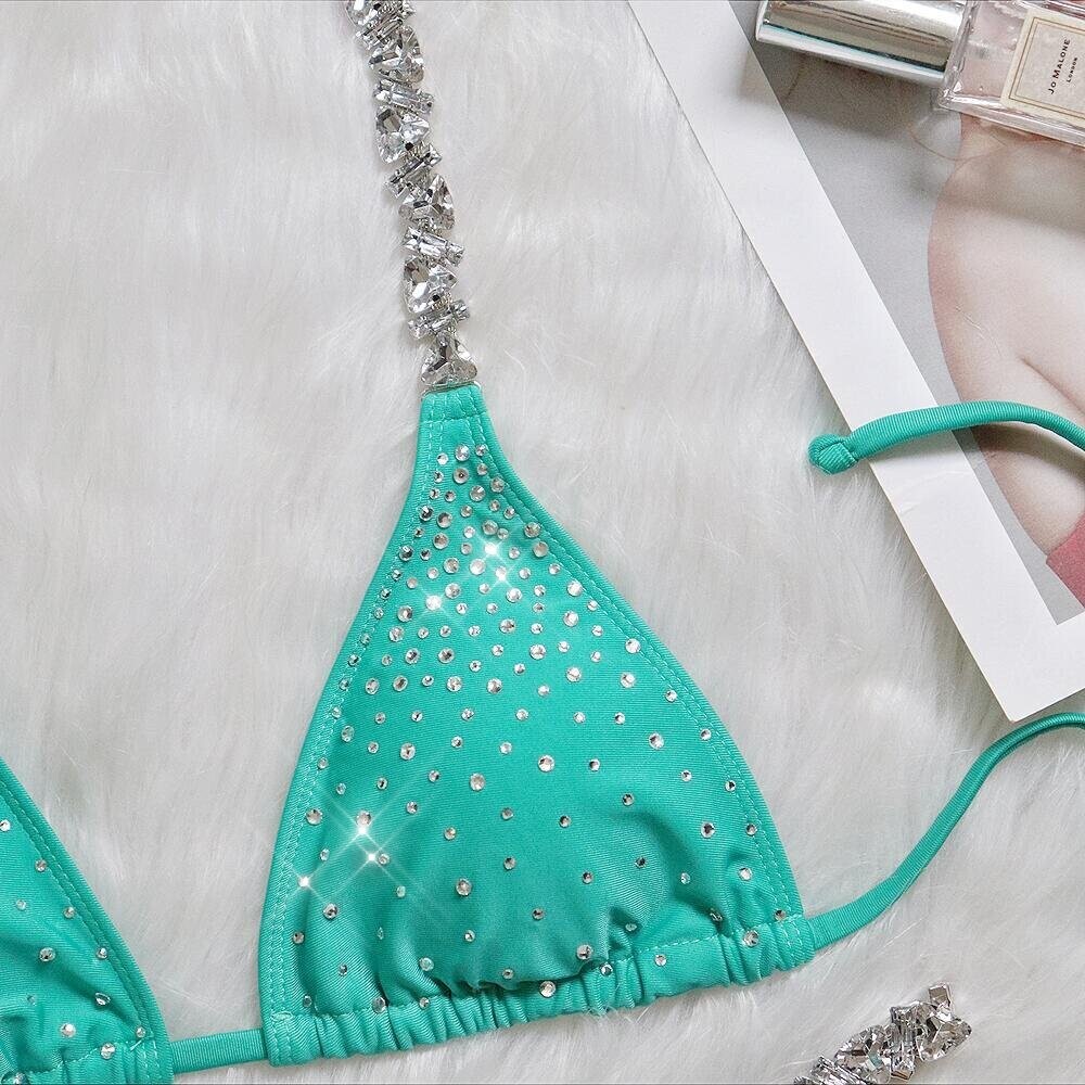 Swarovski Crystal Rhinestone Bling Bikini Swimsuit