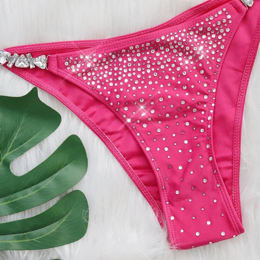 Swarovski Crystal Rhinestone Bling Bikini Swimsuit