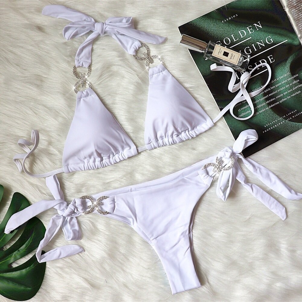 Swarovski Crystal Rhinestone Bling Bikini Swimsuit