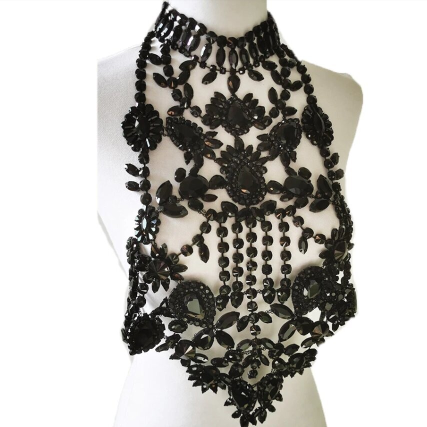 Swarovski Crystal Rhinestone Bling Halter Top
