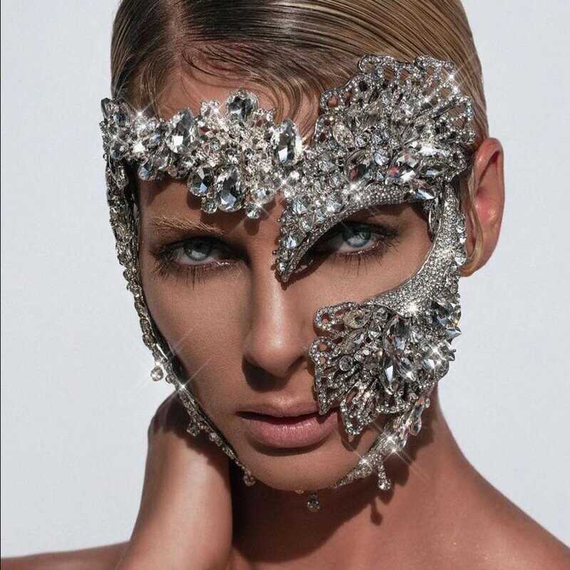 Swarovski Crystal Rhinestone Bling Eye Mask: Chantel