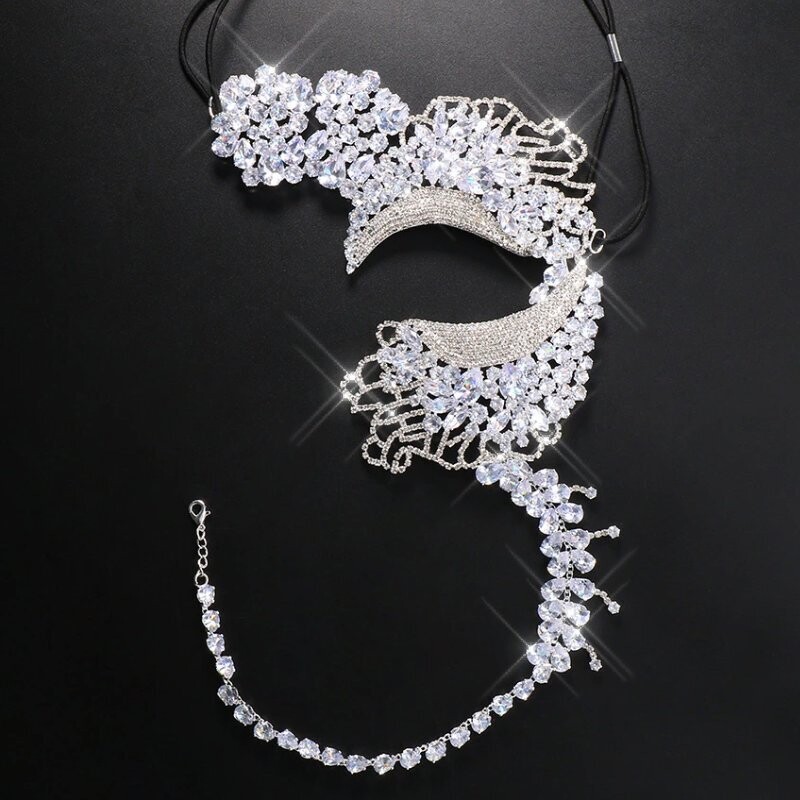 Swarovski Crystal Rhinestone Bling Eye Mask: Chantel