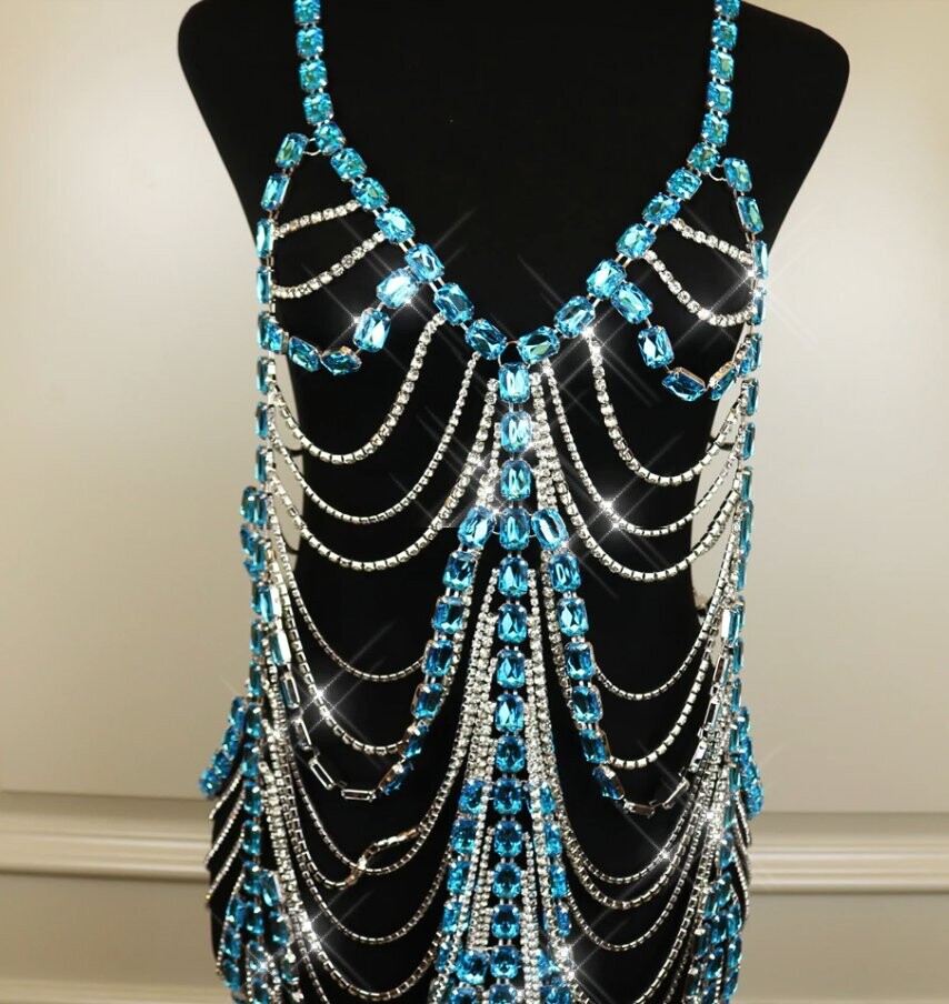 Swarovski Crystal Rhinestone Bling Dress: Silver