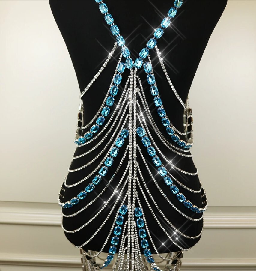 Swarovski Crystal Rhinestone Bling Dress: Silver