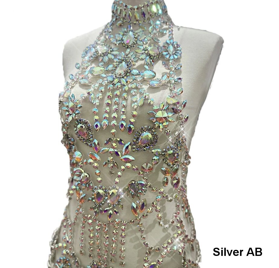 Swarovski Crystal Rhinestone Bling Dress: Fuchsia Pink