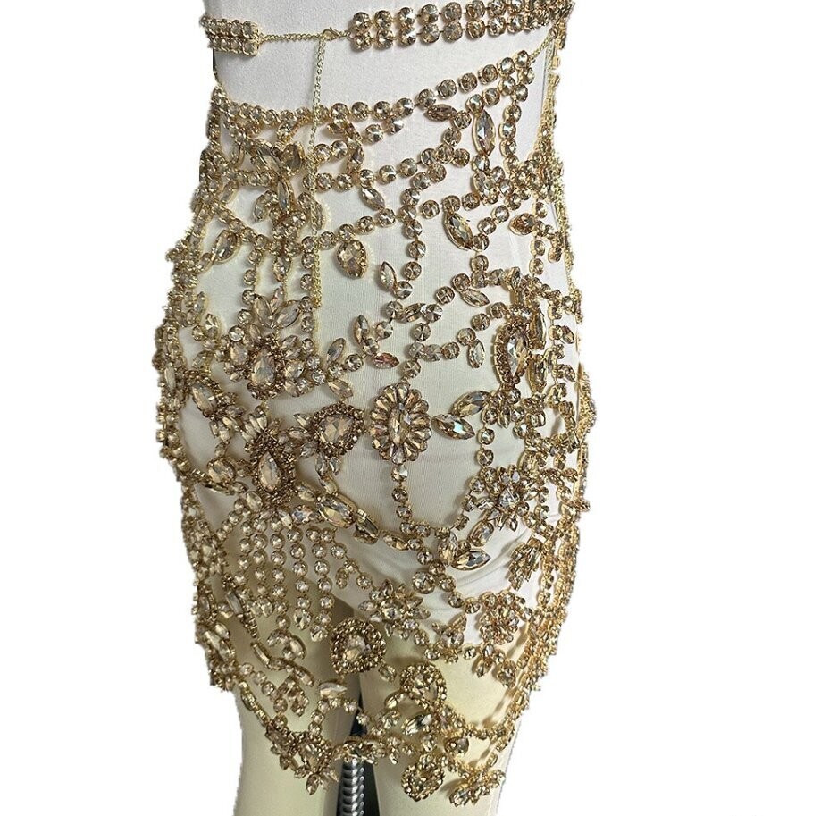 Swarovski Crystal Rhinestone Bling Dress: Fuchsia Pink