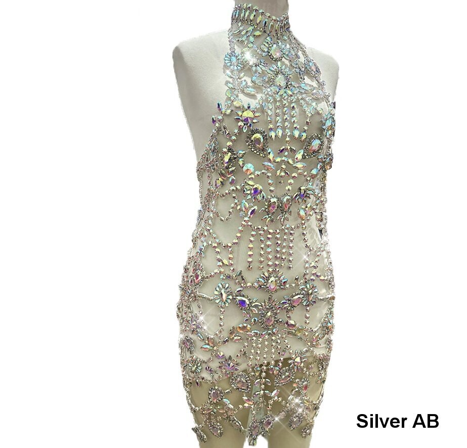 Swarovski Crystal Rhinestone Bling Dress: Fuchsia Pink