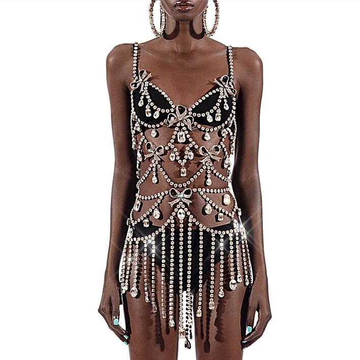Swarovski Crystal Rhinestone Bling Bow Dress