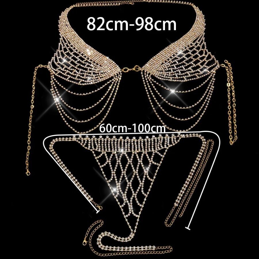 Swarovski Crystal Rhinestone Bling Tassel Bikini