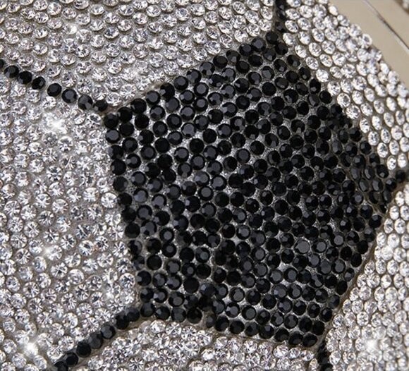 Swarovski Crystal Rhinestone Bling Soccer Ball Clutch Purse