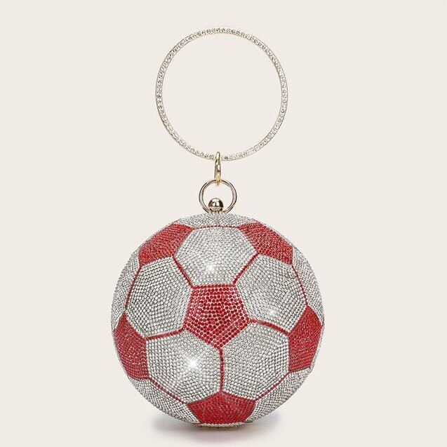 Swarovski Crystal Rhinestone Bling Soccer Ball Clutch Purse
