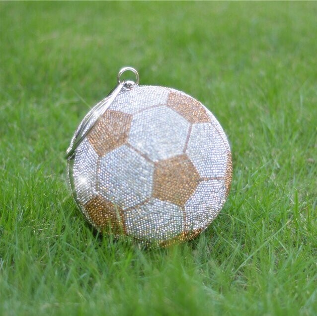 Swarovski Crystal Rhinestone Bling Soccer Ball Clutch Purse