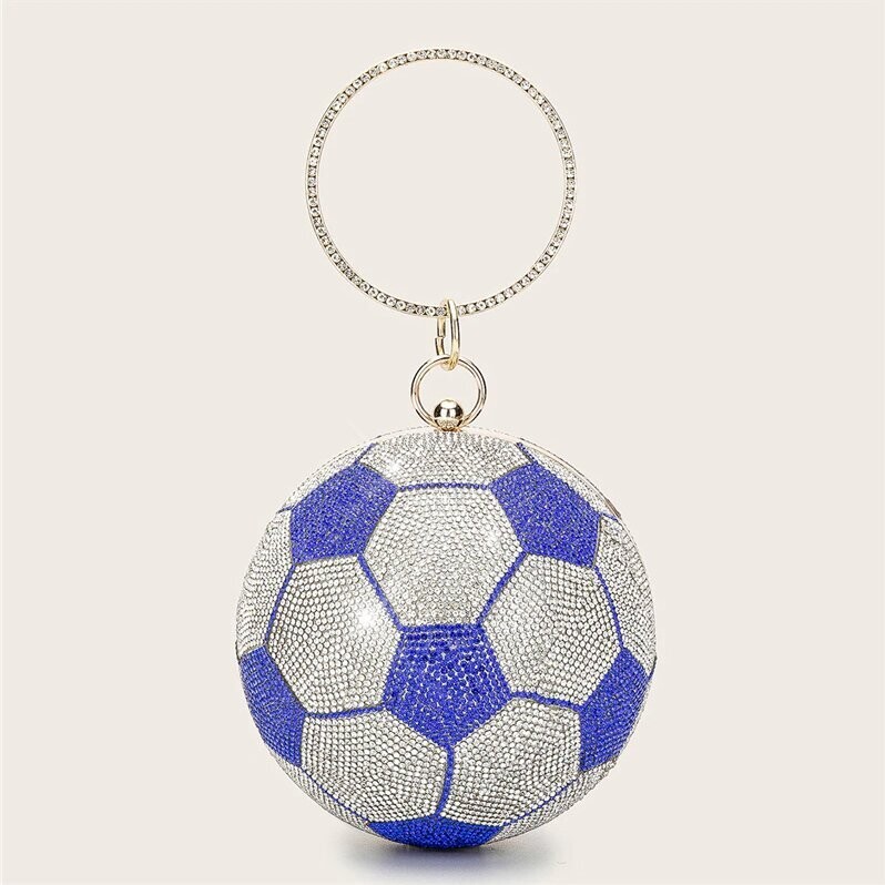 Swarovski Crystal Rhinestone Bling Soccer Ball Clutch Purse