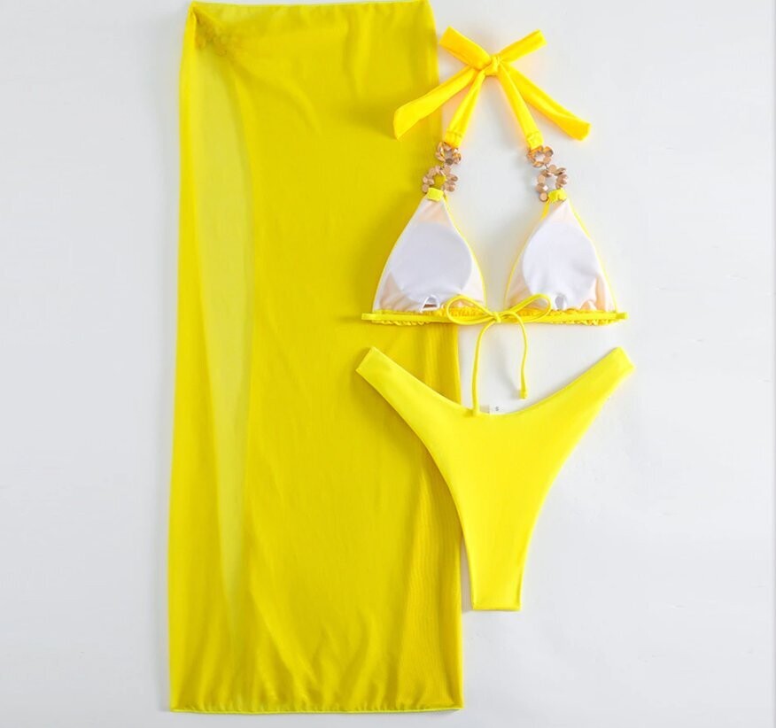 Swarovski Crystal Rhinestone Bling Bikini Swimsuit