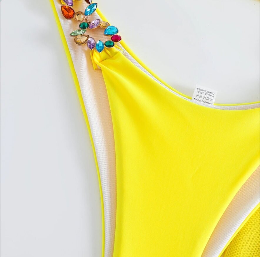 Swarovski Crystal Rhinestone Bling Bikini Swimsuit