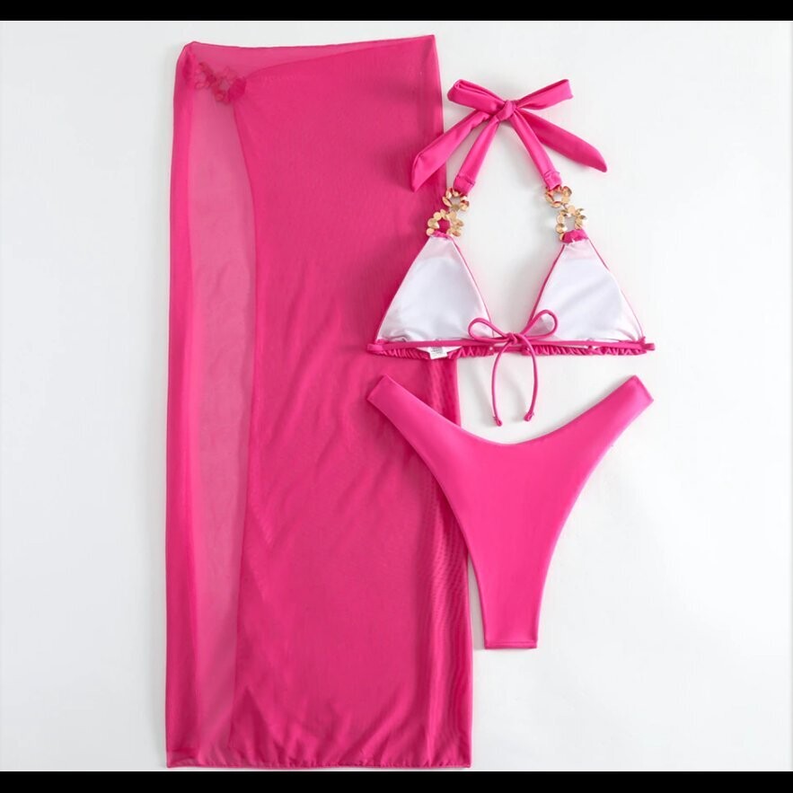 Swarovski Crystal Rhinestone Bling Bikini Swimsuit
