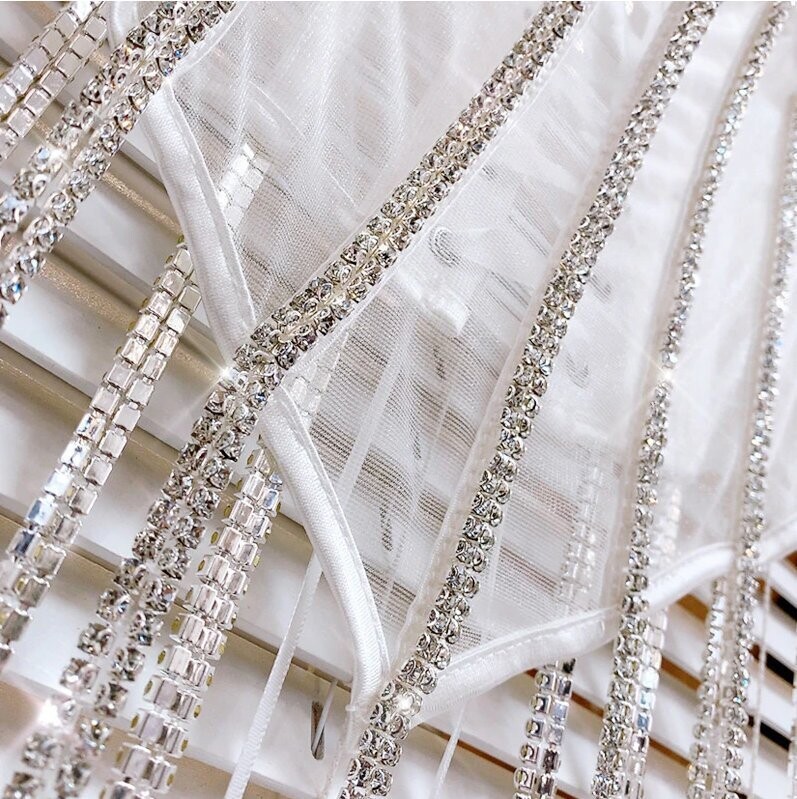 Swarovski Crystal Rhinestone Bling Corset Bustier Top