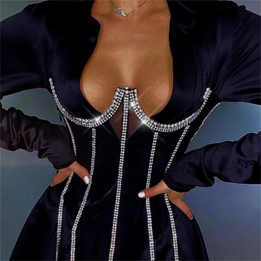 Swarovski Crystal Rhinestone Bling Corset Bustier Top