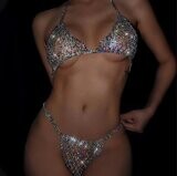 Swarovski  Crystal Multi Color Rhinestone Bling Bikini