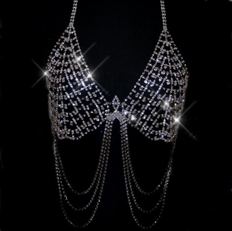 Swarovski Crystal Rhinestone Bling Halter Top