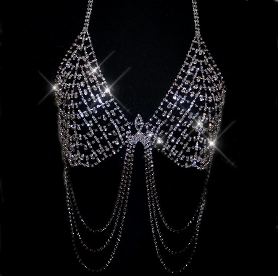 Swarovski Crystal Rhinestone Bling Halter Top