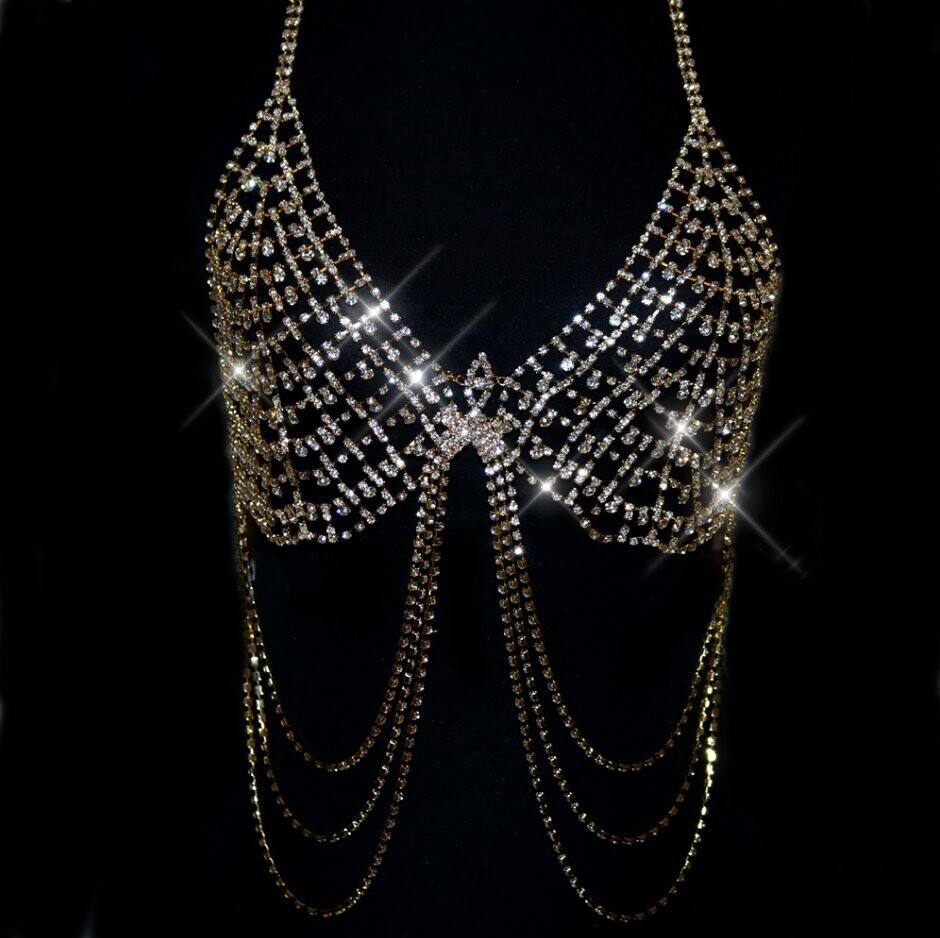 Swarovski Crystal Rhinestone Bling Halter Top