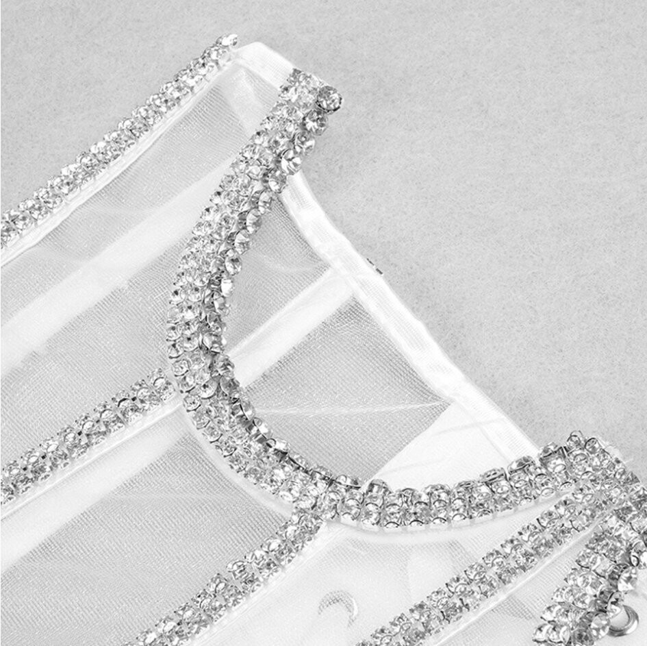 Swarovski Crystal Rhinestone Bling Corset Bustier Top