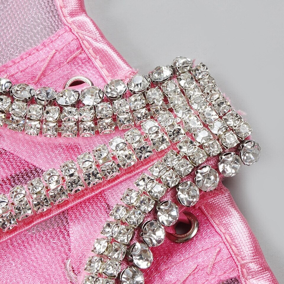 Swarovski Crystal Rhinestone Bling Corset Bustier Top