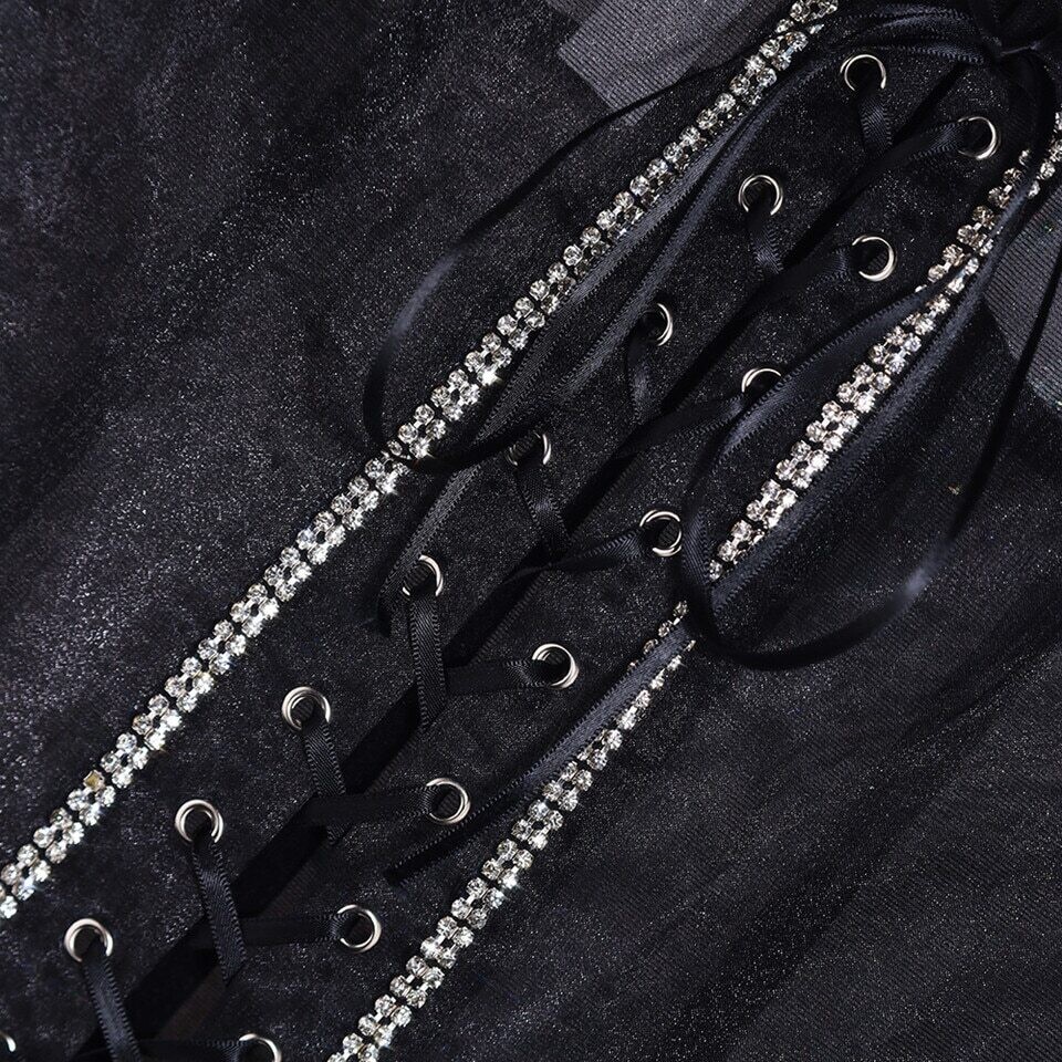 Swarovski Crystal Rhinestone Bling Corset Bustier Top