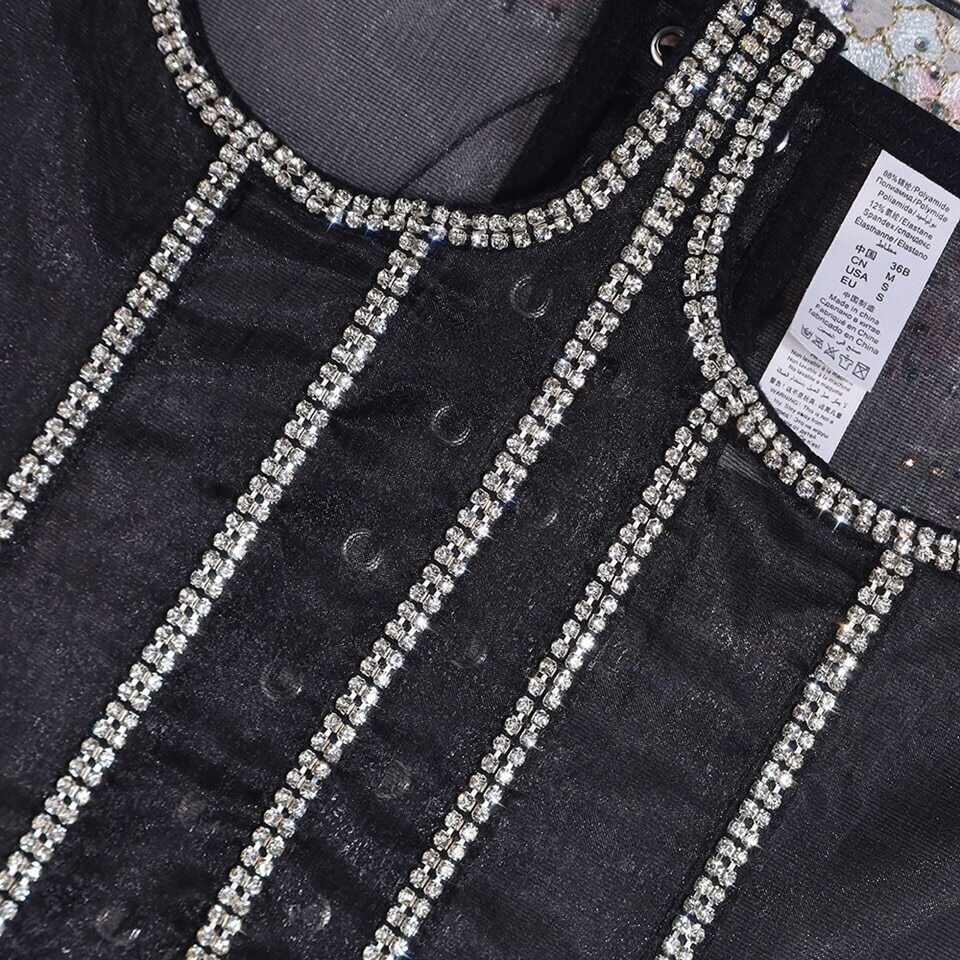 Swarovski Crystal Rhinestone Bling Corset Bustier Top