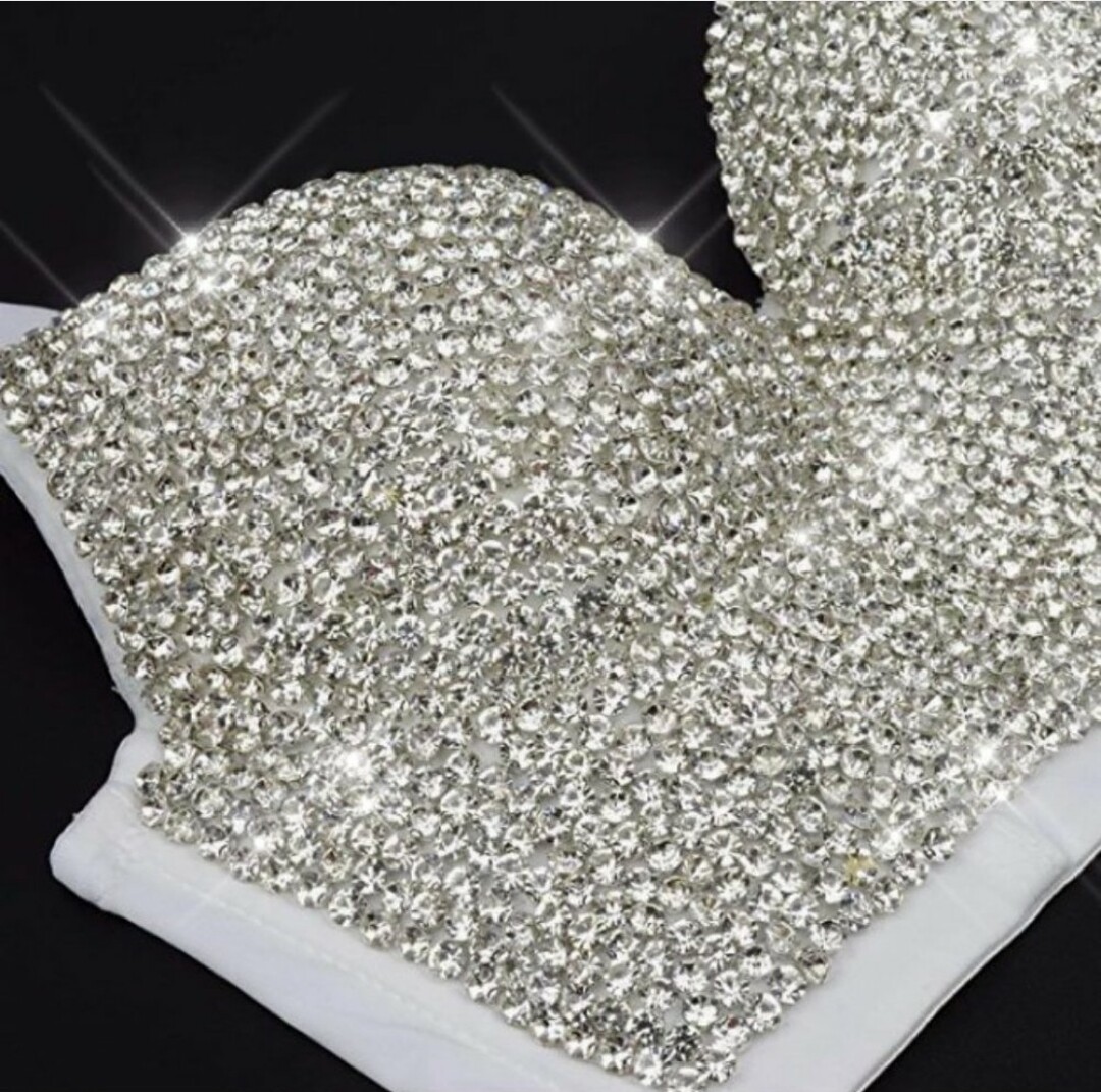 Swarovski Crystal Rhinestone Bling Black Bustier Top