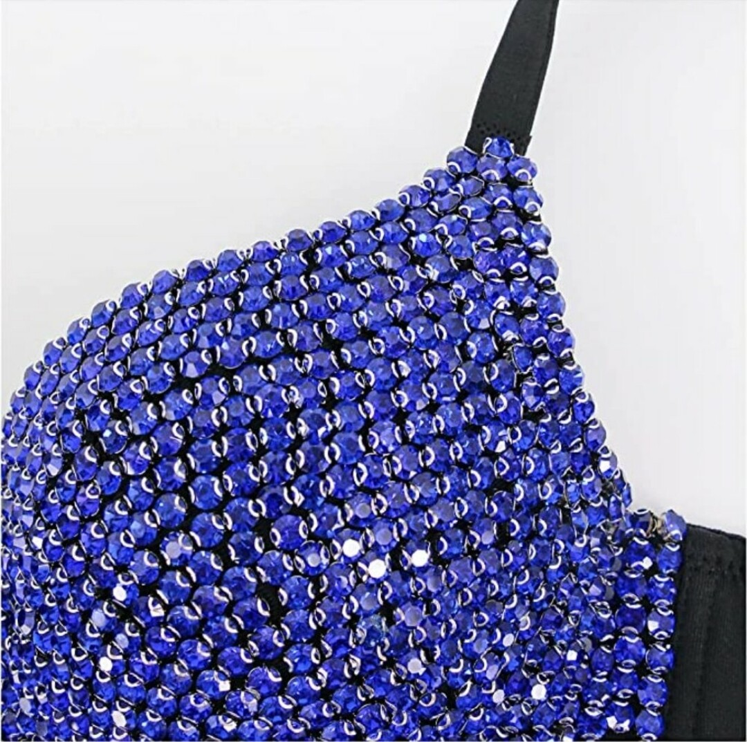 Swarovski Crystal Rhinestone Bling Black Bustier Top