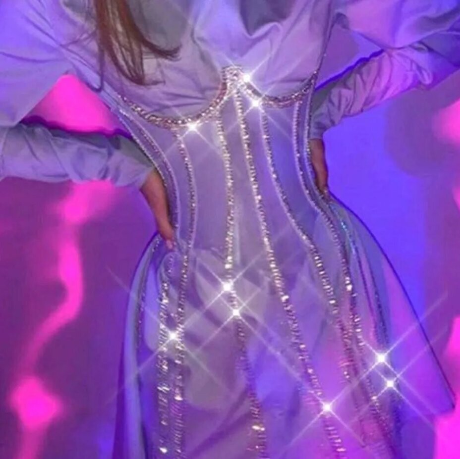 Swarovski Crystal Rhinestone Bling Corset Bustier Top