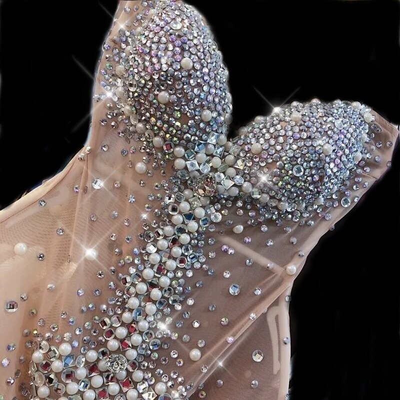 Swarovski Crystal Rhinestone Bling Bodysuit