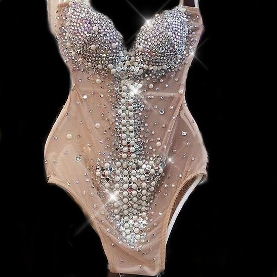 Swarovski Crystal Rhinestone Bling Bodysuit
