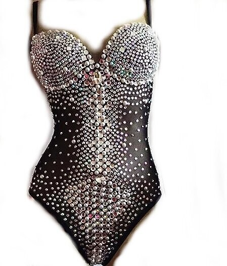 Swarovski Crystal Rhinestone Bling Bodysuit