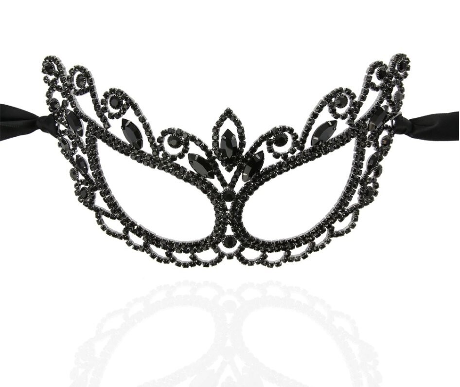 Swarovski  Crystal Rhinestone Bling Eye Mask: Raven