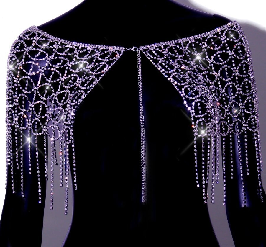 Swarovski Crystal Rhinestone Bling Shoulder Necklace Bolero