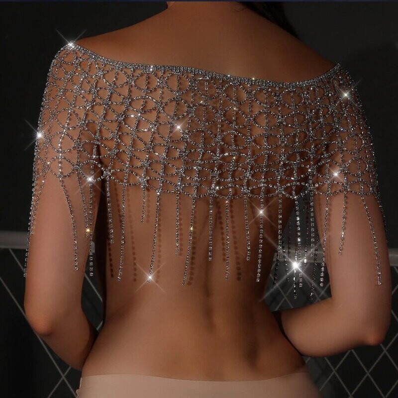 Swarovski Crystal Rhinestone Bling Shoulder Necklace Bolero