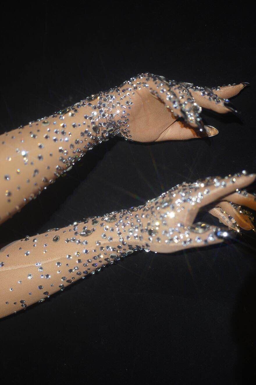 Swarovski Crystal Rhinestone Bling Show Girl Dress Dance Costume