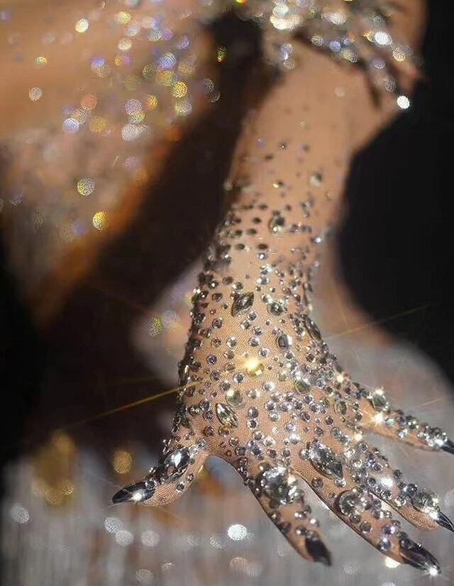 Swarovski Crystal Rhinestone Bling Show Girl Dress Dance Costume