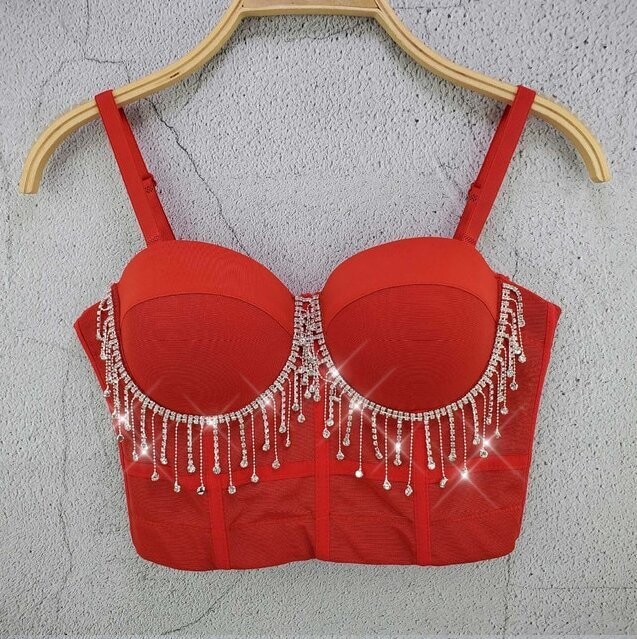 Swarovski Crystal Rhinestone Bling Bustier Tops