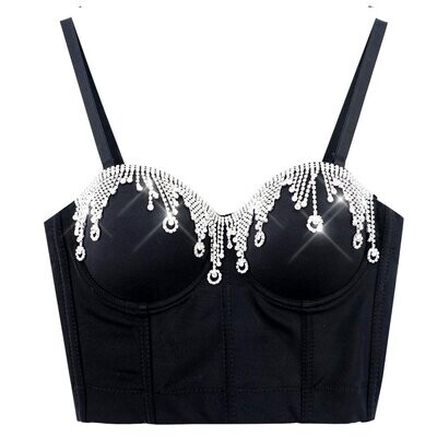 Swarovski Crystal Rhinestone Bling Bustier Tops