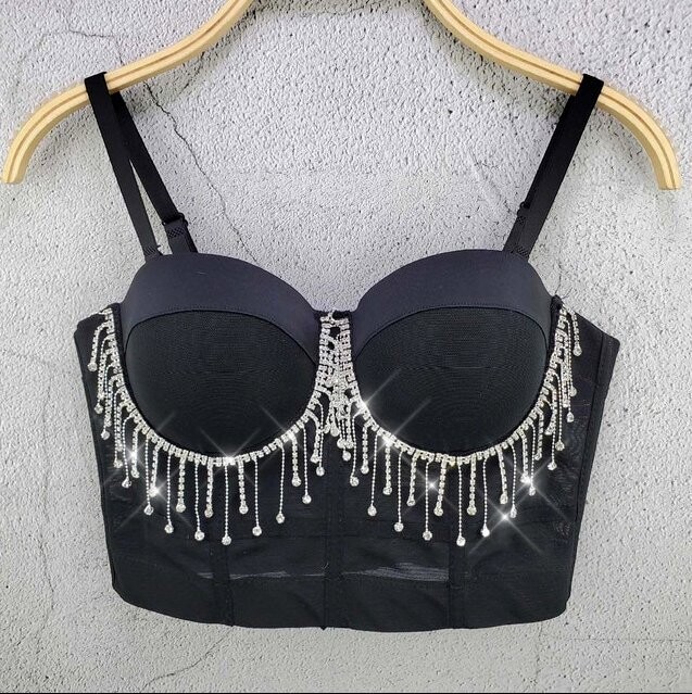 Swarovski Crystal Rhinestone Bling Bustier Tops