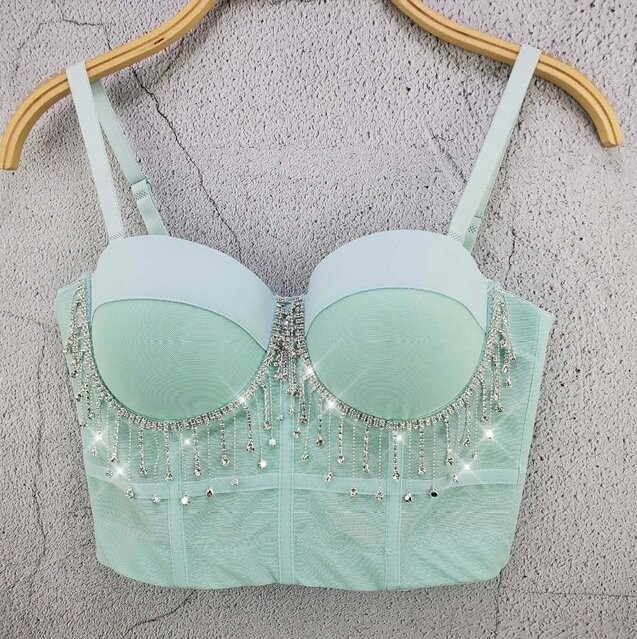 Swarovski Crystal Rhinestone Bling Bustier Tops