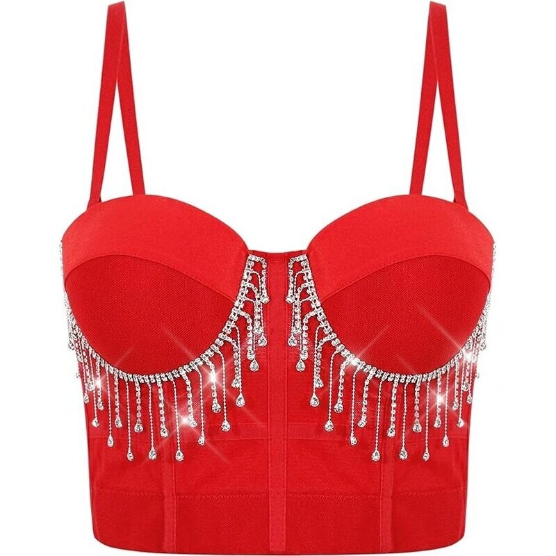 Swarovski Crystal Rhinestone Bling Bustier Tops