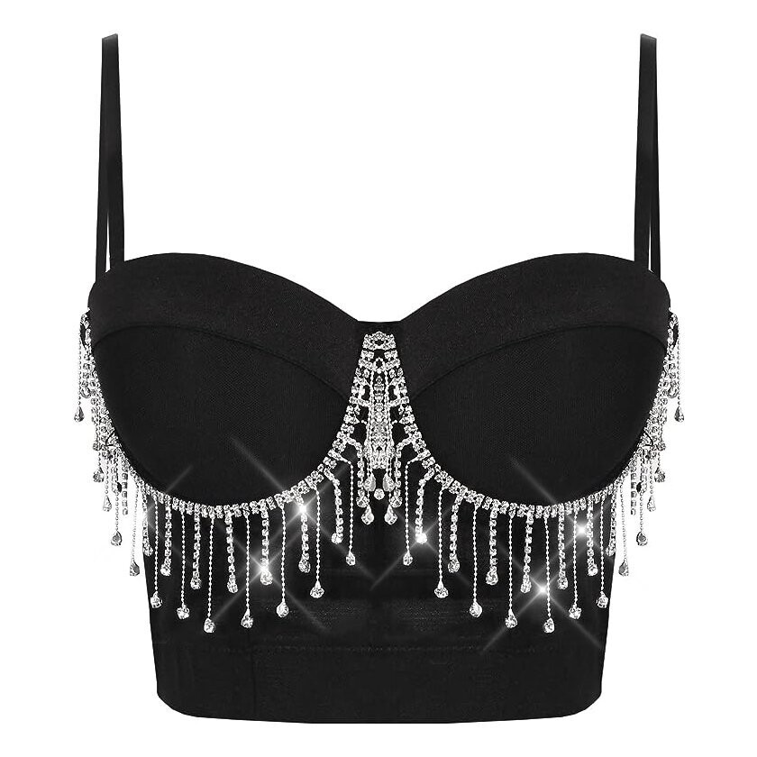 Swarovski Crystal Rhinestone Bling Bustier Tops